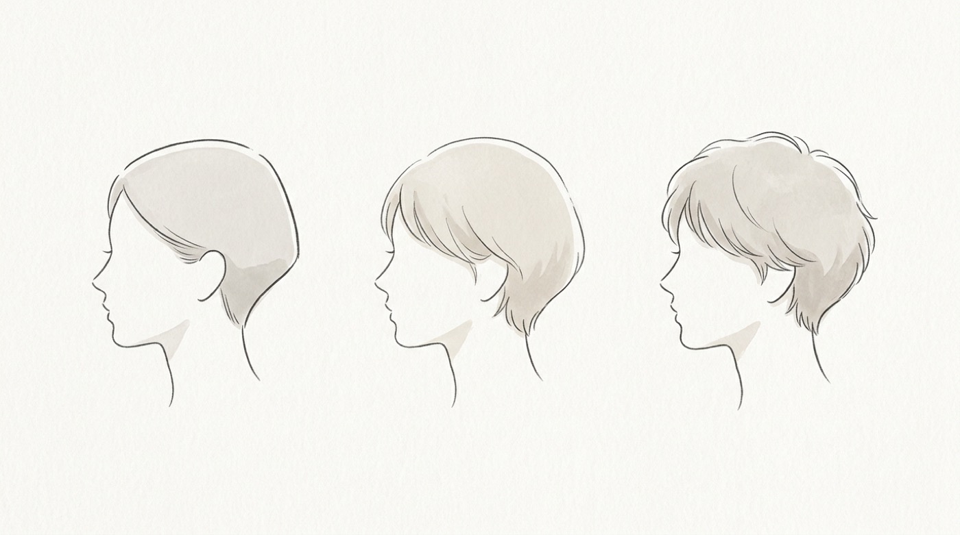 後頭部の骨格3タイプのイメージ図